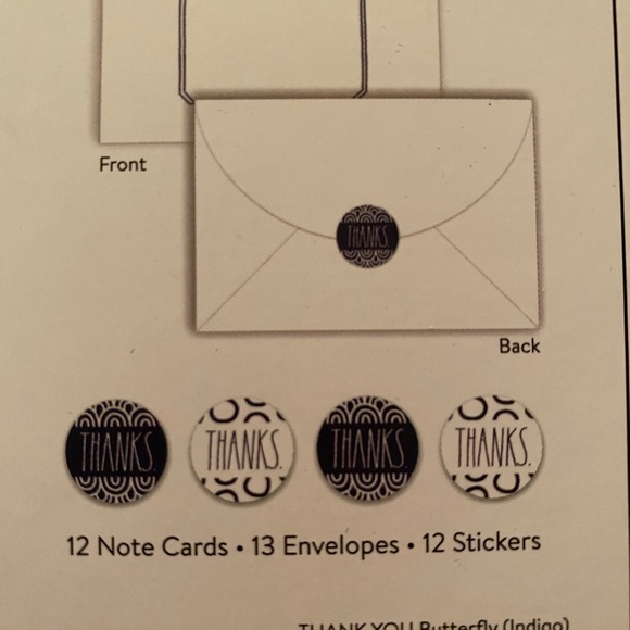 Rae Dunn Butterfly THANK YOU Note Card Set & Bees List Pad BRAND NEW!! - Picture 4 of 5